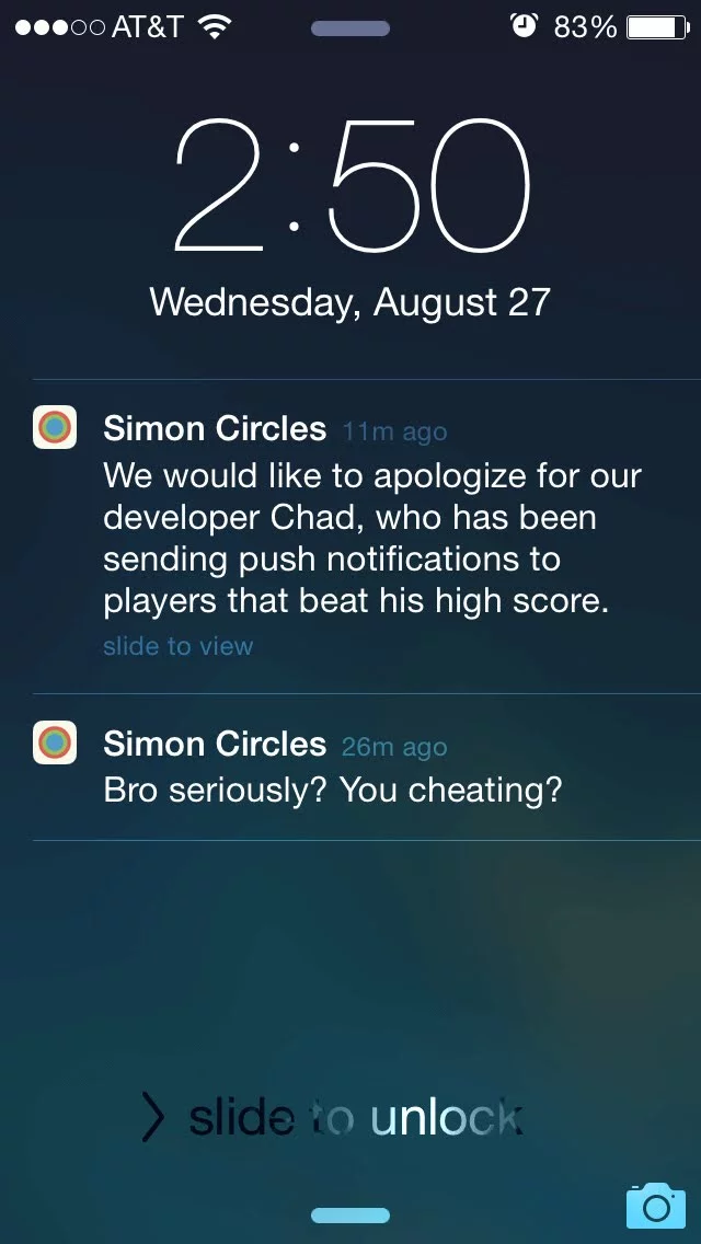 humor in mobile push notification